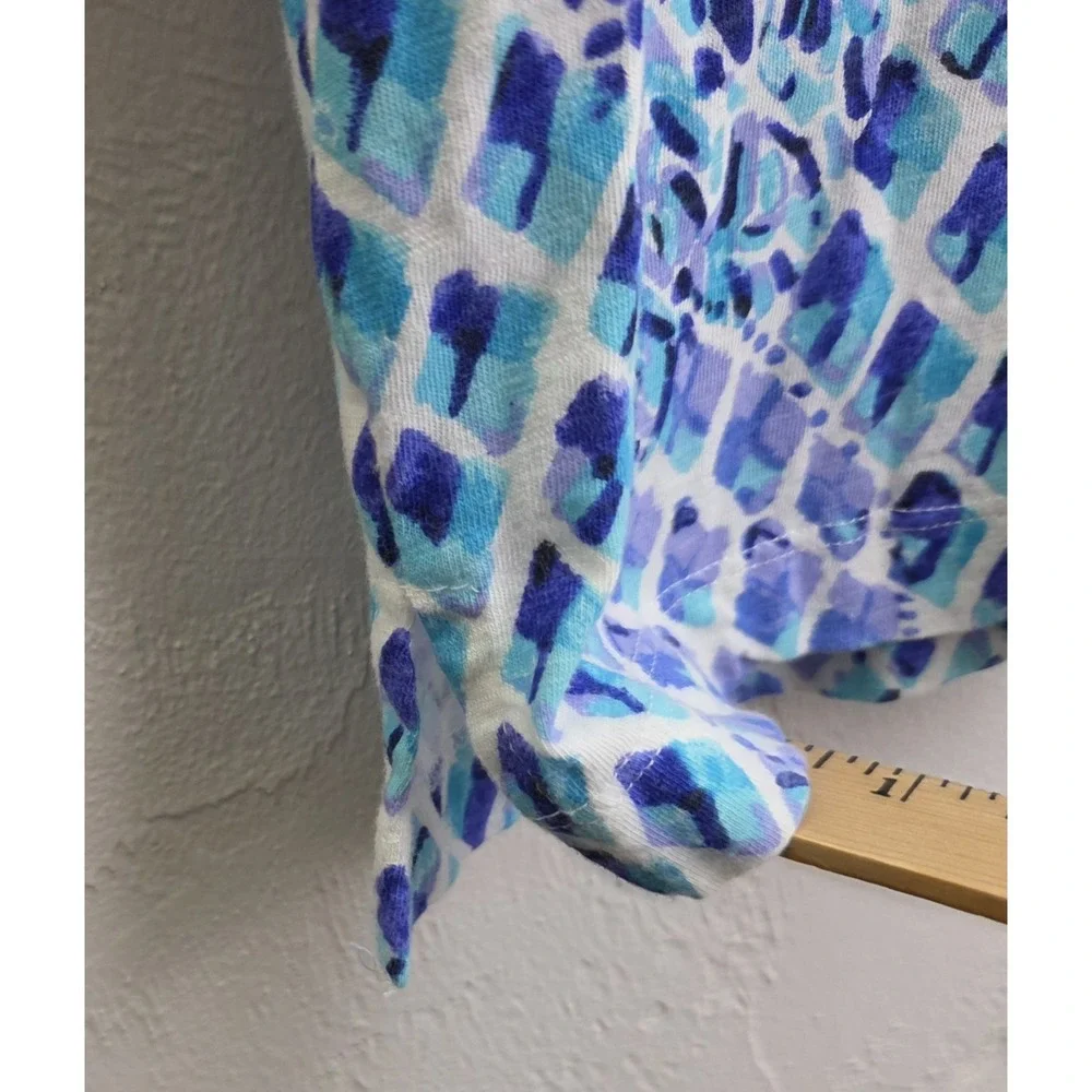 Lilly Pulitzer Joy Tunic Dress Size XS Blue White Pineapple Beach Resort Coastal